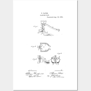 Planting plow Vintage Patent Hand Drawing Posters and Art